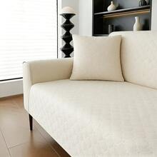 1pc Solid Color Plaid Waterproof Anti-Slip Thin Sofa Cover, Suitable For Small/Medium/Large Pets, Applicable For Bedroom/Living Room Pet Sofa Protector (Sold By Piece, Not Full Set) - White - View 4