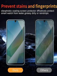 Android 手機螢幕保護貼 2片裝 9H 硬度防窺鋼化玻璃螢幕保護貼，防碎、防刮、防偷窺，適用於 Galaxy S26 S25 S24 Ultra A17 A07 A06 A56 A26 A16 / 14T 15T 13T Poco/14C 13C Note 13 14 Pro 4G 5G 及其他 Android 手機，光滑防油層、自動吸附、安裝簡單，辦公室/地鐵隱私保護，螢幕保護貼，母親節禮物、週年慶祝 - 黑色 - 查看 6