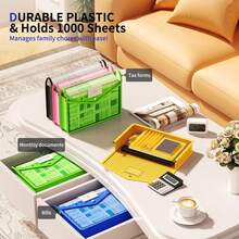 1 Pack Expandable Plastic File Folder, Transparent Accordion Style File Bag With Clasp, Large Capacity Document Organizer Suitable For A4/B4 Size, No Divider Design, 7 Bright Colors, Portable File Storage For School, Office, Home, Hospital, Durable Multi-Function File Folder - Multicolor - View 8