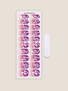 Miếng dán móng tay gel bán khô, 20 miếng, chất lượng salon, bền lâu, dễ dán và gỡ bỏ, có đèn UV. - Đỏ - Xem 3