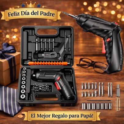 Kit de Taladro Eléctrico Portátil con Accesorios Completos: ¡Reparaciones y Construcciones Fáciles!
