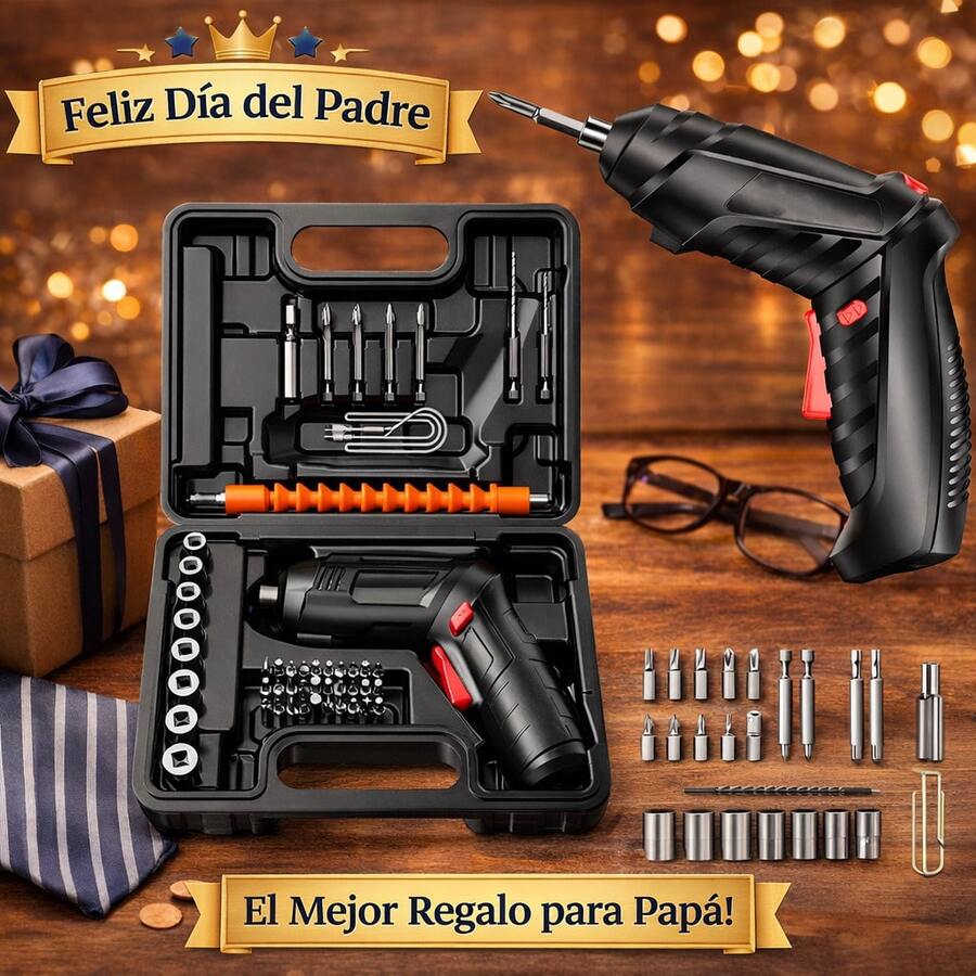 Portable Electric Drill Kit With Complete Accessories: Easy Repairs And Construction! - 黑色 - 查看 1