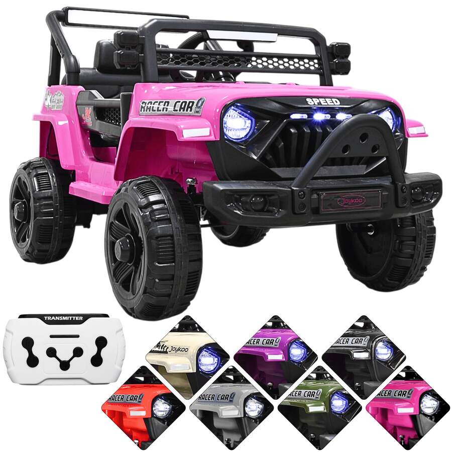 Joykoo Camioneta Montable Electrica para Niños Control Remoto 12v - Rosa Claro - Ver 1