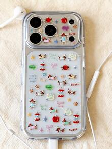 Cute Dog Element Glassy Film DIY Sticker Lens Protector Cute Animal Sausage Dog Apple Bow DIY Sticker Compatible With IPhone 17 Pro Max 17 Pro 17Air 17 16 15 14 13 Pro Max Clear Transparent Camera Protection Glassy Film Spring Gift Party - Apple Dachshund Party - View 7