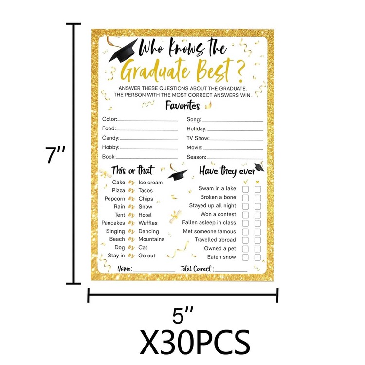 2026 Graduation Who Knows You Best Game Cards - Graduation Party Decorations - A - View 10