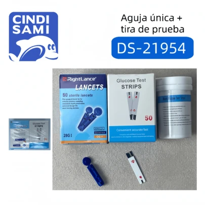 Kit De Medidor Glucosa Glucometro Digital Medidor De Glucosa 50 Tiras Reactivas  y 50 Sharps Containers