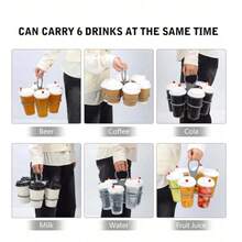 Plastic Multi-Cup Beverage Holder, Suitable For Coffee, Beer And Other Drinks, Portable 6-Slot Rotating Foldable Drink Holder, Great For Parties, Adjustable Travel Drink Rack For Outdoor Parties And Holiday Trips - Folding Rotating Cup Holder - View 3