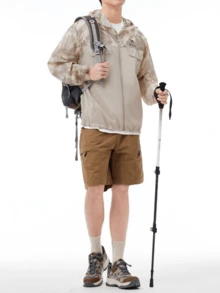 CAMEL CROWN 女士防晒夏季防紫外线开衫夹克速干冰丝凉爽皮革服装 - 沙漠灰/皓玉灰 - 查看 3