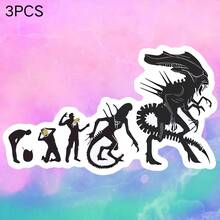 Black Alien Evolution Sci-Fi Fun Parody Sticker, Waterproof Vinyl Sticker - Matte Surface, Self-Adhesive Bumper Sticker, Suitable For Cars, Windows, Laptops, Trucks, Water Bottles - Versatile Design, Car Sticker - Vinyl - View 11