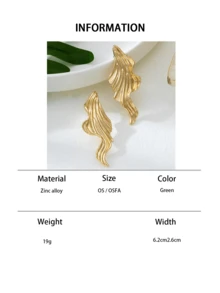 1 Pair Fashionable Minimalist Asymmetrical Stud Earrings, Versatile Elegant Design Suitable For Women To Wear On Vacation - Yellow Gold - View 8