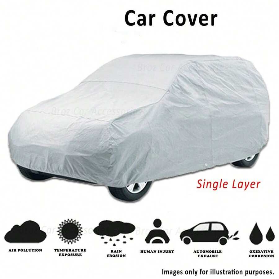 Funda para coche de exterior XL, protección de una sola capa contra el sol/la lluvia, ajuste universal para sedán - A - Ver 1
