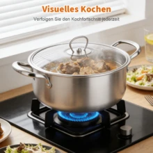 16tlg Topfset Kochset Kochtöpfe Kochgeschirrset Kochtopf-Set mit Deckel Induktion16-24cm,langlebig und leicht zu reinigen, perfekt für Familienküchen - Übersicht 7