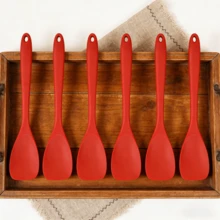 [2/4 件装]硅胶刮刀勺套装，耐热橡胶刮刀，无缝不粘柔性刮刀，适用于烘焙/烹饪搅拌，可放入洗碗机清洗的厨房用具（红色/粉色/橙色/蓝色） - 紅色 - 查看 3