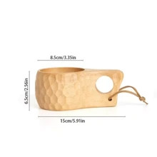1 chiếc cốc gỗ, cốc sữa bằng gỗ cao su, cốc cà phê kiểu Phần Lan có tay cầm, cốc chịu nhiệt dùng ngoài trời khi cắm trại. - Màu be - Xem 13