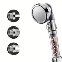 Negative Ion Shower Head, Three-Level Pressure Boost, Water-Saving, Handheld Spa Shower Nozzle, Shower Head - Shower Head - View 9