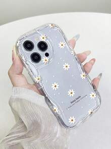 Flower Phone Case Apple Phone Case Daisy Pattern, Brighten Your Simple Thickened Anti-Drop Phone Case Compatible Waterproof Shockproof Scratch-Resistant - Clear - View 4