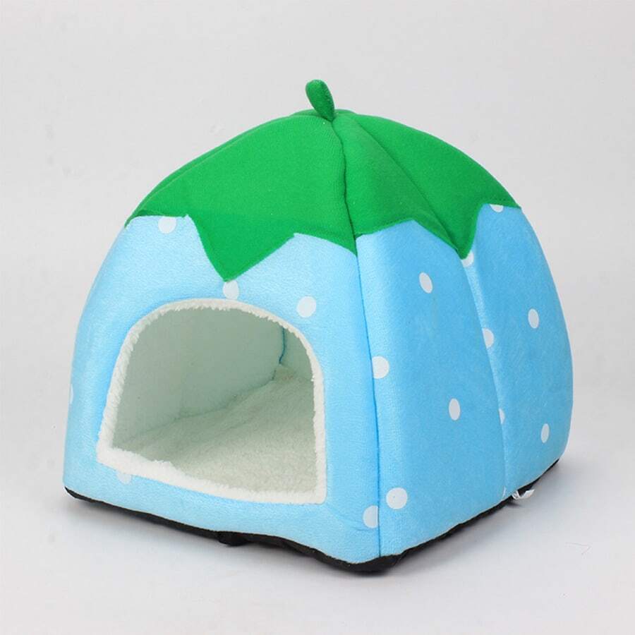 1 Set Foldable Strawberry Shaped Enclosed Pet Supplies, Durable, Scratch-Resistant, No Sharp Edges, Suitable For Hamsters And Guinea Pigs, All Seasons - Light Blue S - View 1