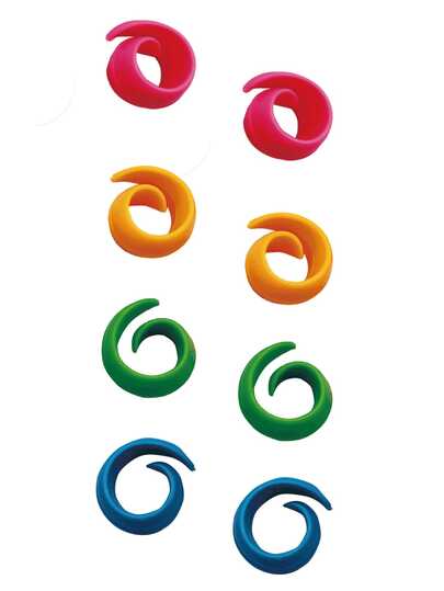 8 chiếc vòng căng ngón tay bằng nhựa nhiều màu sắc, dùng để dẫn hướng sợi len khi đan móc, thích hợp cho đan móc, đan len, làm đồ thủ công DIY, giúp kiểm soát độ căng của sợi len, ngăn ngừa sợi thừa và thắt nút, thân thiện với người mới bắt đầu.