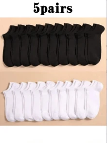 20 paires de chaussettes bateau unisexes noires et blanches, confortables, douces, respirantes et fines, convenant à toutes les saisons, grande taille - Multicolore - Voir 7