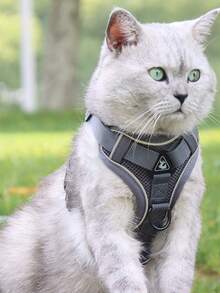 Reflective Pet Harness And Leash Set, Suitable For Dogs And Cats, Escape-Proof Adjustable Small Dog Harness With Soft Mesh - Multicolor - View 6