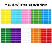 840 Sheets, Totaling 10 Sheets, Each With 10 Different Colors. These Rectangular Labels Are Specifically Designed For Students To Write Their Names And Use Colored Stickers For Marking Scrapbook Supplies Scrapbooking - Rectangle - View 13