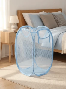 1 Giỏ đựng đồ giặt chống ẩm di động thoáng khí tối giản có thể gấp lại - Giỏ đựng đồ giặt có thể gấp gọn cho phòng ngủ, phòng tắm tại nhà, Giỏ đựng đồ có thể gấp gọn di động có túi bên hông - Vật dụng cần thiết cho du lịch, chuyến đi, đi làm - Màu xanh bụi bặm - Xem 16