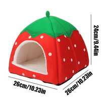 1 Set Foldable Strawberry Shaped Enclosed Pet Supplies, Durable, Scratch-Resistant, No Sharp Edges, Suitable For Hamsters And Guinea Pigs, All Seasons - Light Blue S - View 6