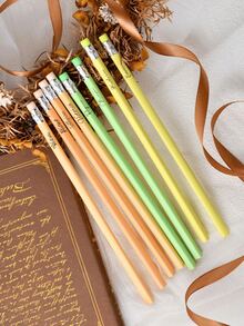 Customized Text LOGO Candy Color Triangle Pencil, Writing, Sketching, Drawing Pencil, Learning Stationery With Eraser, HB Pencil, Macaron Wooden Pencil, Jelly Pencil, Perfect Gift For Friends, Teachers, Family, Colleagues For Daily Office And Student Use - Multicolor - View 4