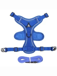 Reflective Pet Harness And Leash Set, Suitable For Dogs And Cats, Escape-Proof Adjustable Small Dog Harness With Soft Mesh - Multicolor - View 24