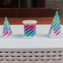 3 Packs Impossible Cone,3D Printed Spiral Cone Fidget Toy, Impossible Pyramid Passthrough Sculpture, Mini Vortex Illusion Fidget For Anxiety Relief, Holiday Gifts, Birthday Gifts, Easter Gift - Multicolor - View 11