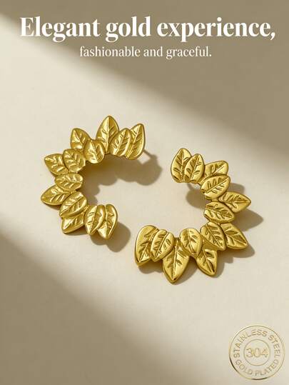 Elegant Gold Earrings, Women's Stainless Steel Earrings, Hypoallergenic, Nickel-Free, Matte Stud Earrings, Thick Women's Gold-Plated Stud Earrings, Fashionable Leaf Geometric Pattern Lightweight Hypoallergenic Stud Earrings, Vintage Jewelry Prom Gifts, Women's Stud Earrings, Stylish And Unique Pendant Stud Earrings, Women's Gold-Plated Earring Sets, Exquisite Gold-Plated Pendant Stud Earrings, Hypoallergenic Stud Earrings, Fashion Jewelry, Women's Gifts, Party Gifts.