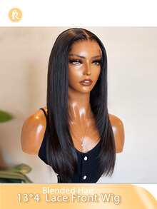 Pelucas de cabello virgen brasileño con mezcla de colores, 180% de densidad, cabello liso con encaje frontal de 13*4, encaje transparente, para mujeres y niñas, colores naturales marrón/burdeos/naranja (pelucas bob de 8-16 pulgadas, pelucas largas de 18-36 pulgadas) - SNatural - Ver 2