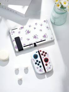 1pc Purple Floral Pattern Protective Case/Cover, Compatible With Switch2 (2025), Switch NS, Switch OLED, Switch Lite, Accessories For Switch 2nd Gen/Switch, Full Set Including Storage Bag, Game Card Case, Best Gift For Switch Players - View 6