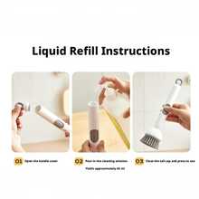 6档可调长柄旋转锅刷，调节不伤厨具，带液体分配器，可作碗刷、锅杯刷使用。 - 白色 - 查看 5