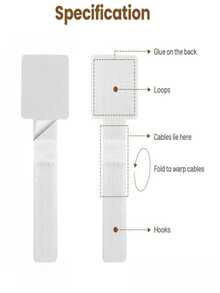 Durable Self-Adhesive Nylon Cable Ties - White, Gray, Black, Reusable And Multipurpose Cable Ties, Versatile Hook And Loop Fastener Straps, Reusable Cable Organizer, Strong Self-Adhesive Ties, Easy To Manage Computer/Data Cables/Ropes, Essential For Office Desk Cable Management - Multicolor - View 8