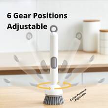 6档可调长柄旋转锅刷，调节不伤厨具，带液体分配器，可作碗刷、锅杯刷使用。 - 白色 - 查看 7