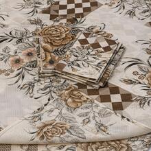 Double Bedspread Printed Fabric Simple 3 Pieces Daily Use - Rust Brown - View 2