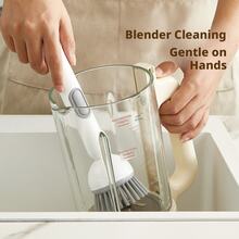 6档可调长柄旋转锅刷，调节不伤厨具，带液体分配器，可作碗刷、锅杯刷使用。 - 白色 - 查看 3