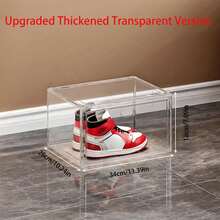 Transparent Magnetic Shoe Box, Suitable For Storing Shoes, Bags And Collections. Multi-Layer Design, Dust-Proof And Moisture-Proof, Large Capacity Shoe Cabinet. Magnetic Opening And Closing Design, Easy Access And Clear Display. - View 8