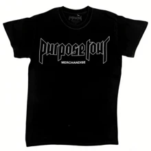 Justin Biebe T-Shirt Band Purpose Tour Music Graphic Black  Unisex Tee - màu đen - Xem 1