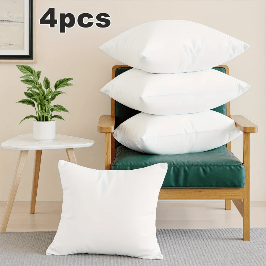 High Grade Fluffy Throw Pillow Inserts, Ultra Soft Square Pillow Inserts, Premium Hypoallergenic Cushion For Home Decor - White - View 1