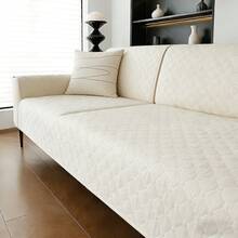 1pc Solid Color Plaid Waterproof Anti-Slip Thin Sofa Cover, Suitable For Small/Medium/Large Pets, Applicable For Bedroom/Living Room Pet Sofa Protector (Sold By Piece, Not Full Set) - White - View 3