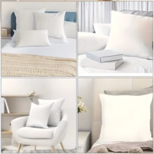 High Grade Fluffy Throw Pillow Inserts, Ultra Soft Square Pillow Inserts, Premium Hypoallergenic Cushion For Home Decor - White - View 5