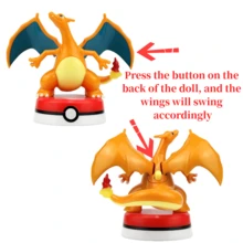 pokemon 6款正版可动系列手办玩具 喷火龙 超梦 呆呆兽 动漫人物桌面摆件模型娃娃收藏玩具 原装盒 - 彩色 - 查看 6