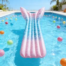 1 pieza Flotador inflable con forma de cola de sirena, cama flotante portátil y gruesa como juguete - Multicolor - Ver 3