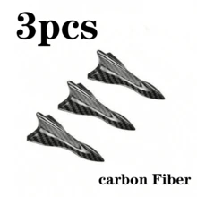 3pcs Carbon Fiber Black Shark Fin Roof Spoiler, Stylish Bumper Decoration, Enhances Appearance, Auto Parts - Shark Fin Tail - View 6