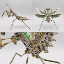 3D Metal Puzzle Mechanical Praying Mantis Steampunk Precision Handmade Assembly Model Adult Stress Relief DIY Toy Metal Material Desktop Decoration Collectible Creative Gift - Multicolor - View 2