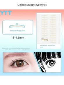 10pcs 3D Double Eyelid Tapes, Waterproof, Suitable For Beginners, Invisible & Natural, Sweat-Resistant - Multicolor - View 12