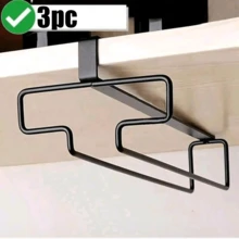 1/2/3pcs Under Cabinet Wine Glass Rack, Stemware Storage Rack, Kitchen Hanging Metal Glass Holder, Space-Saving, Easy Installation, Non-Slip, No-Drill Glassware Storage Rack, Suitable For Kitchen, Bar, Cafe - Multicolor - View 15