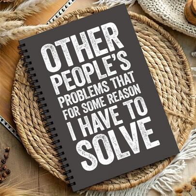 1 pieza Cuaderno de espiral divertido para el Día del Jefe - Regalo con humor de oficina con cita "Los problemas de otras personas" - Adecuado para gerentes, compañeros de trabajo, diario profesional para eventos de aprecio - Cuaderno de papel de escritura suave para trabajo en equipo y notas personales - Regalo divertido para el jefe, compañeros de trabajo, gerentes, diseño humorístico, cubierta duradera, regalo para compañeros de trabajo, cuaderno para resolver problemas, adecuado para las 4 estaciones
